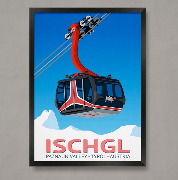 Ischgl Ski Resort Poster Ski Resort Poster Ski Print Snowboard Poster Ski Gifts Ski Poster