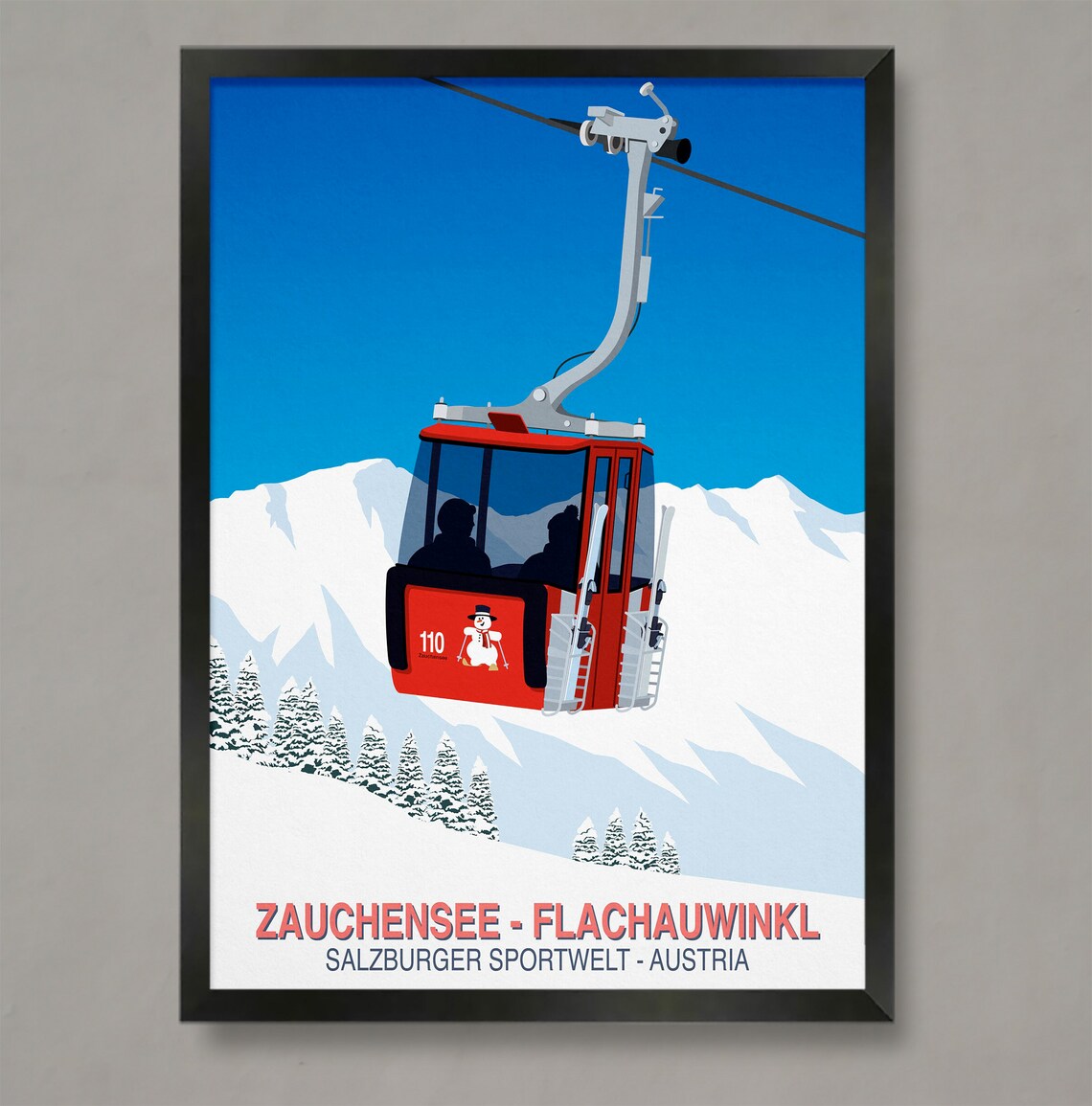 Zauchenseeflachauwinkl Ski Resort Travel Poster