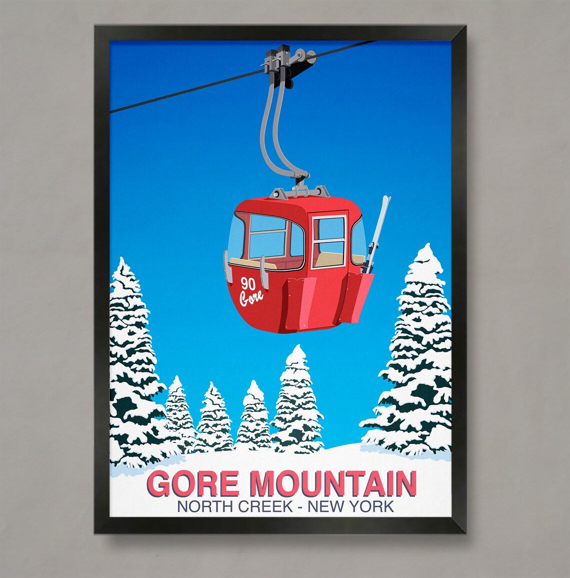 Gore Mountain Ski Resort New York Travel Poster