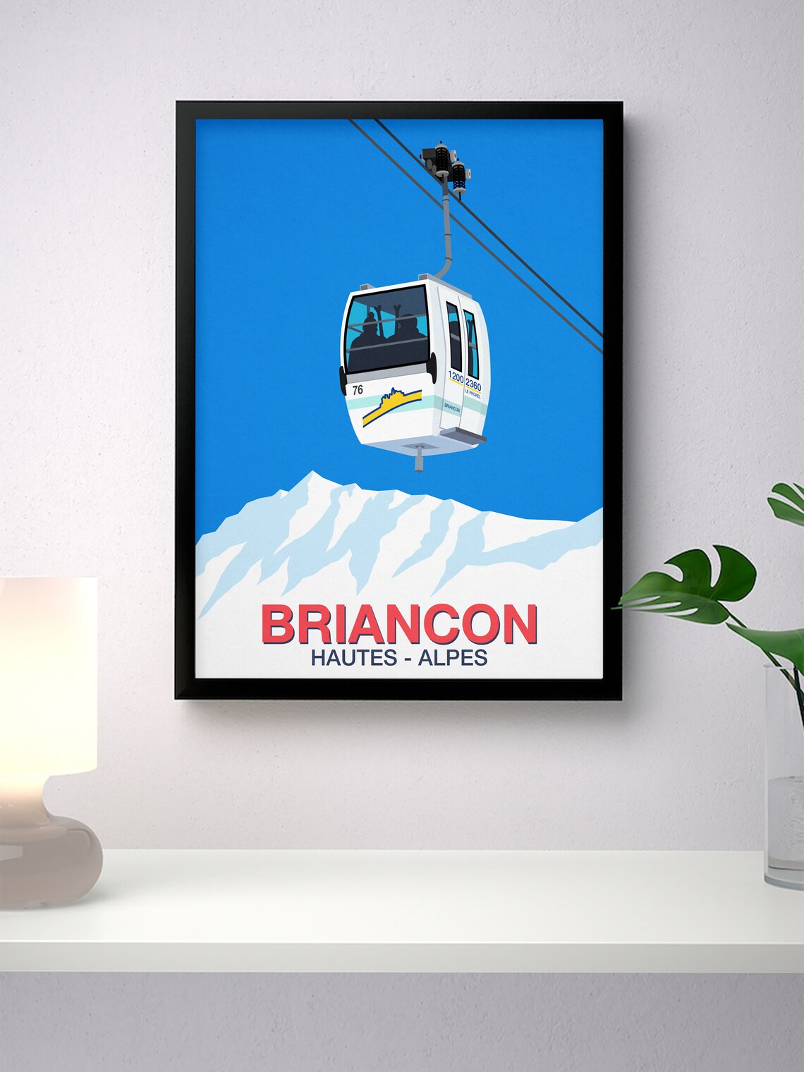 Briancon Ski Resort Travel Poster, Ski Print - Image 4