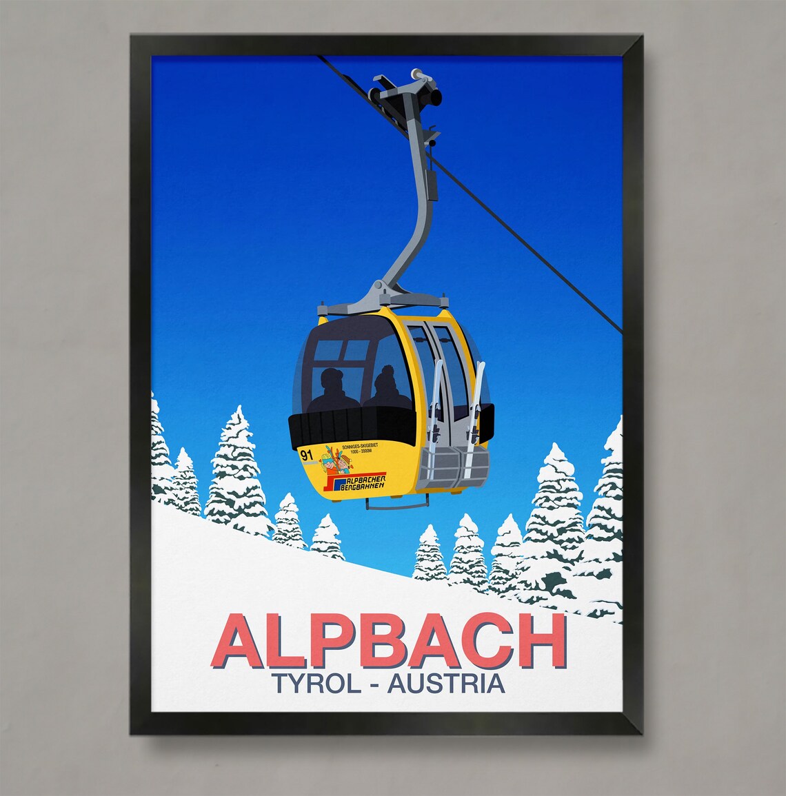 Alpbach Ski Resort Travel Poster