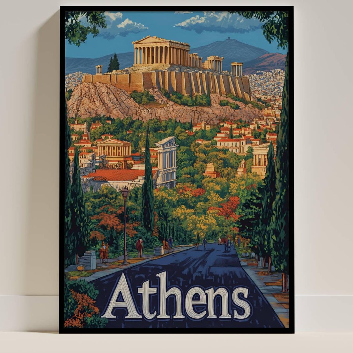Athens Travel Poster, Greece Travel Gift