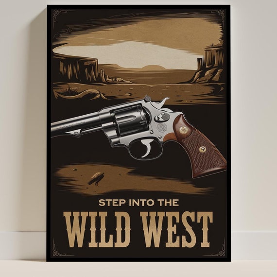 Classic Cowboy Revolver, Western Decor Art Print