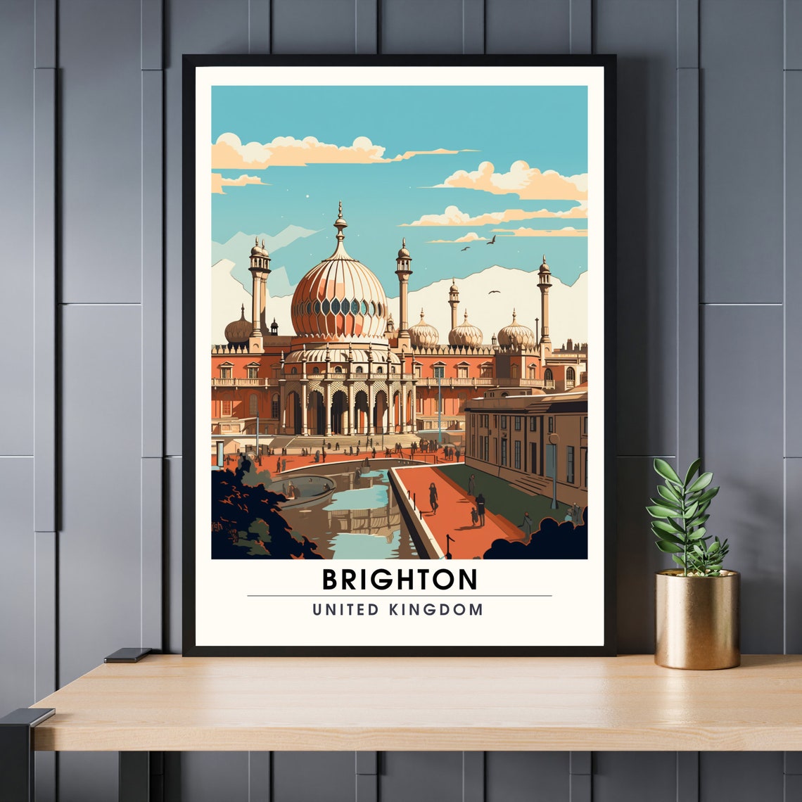 Brighton United Kingdom Royal Pavilion Dome Seaside Town Poster