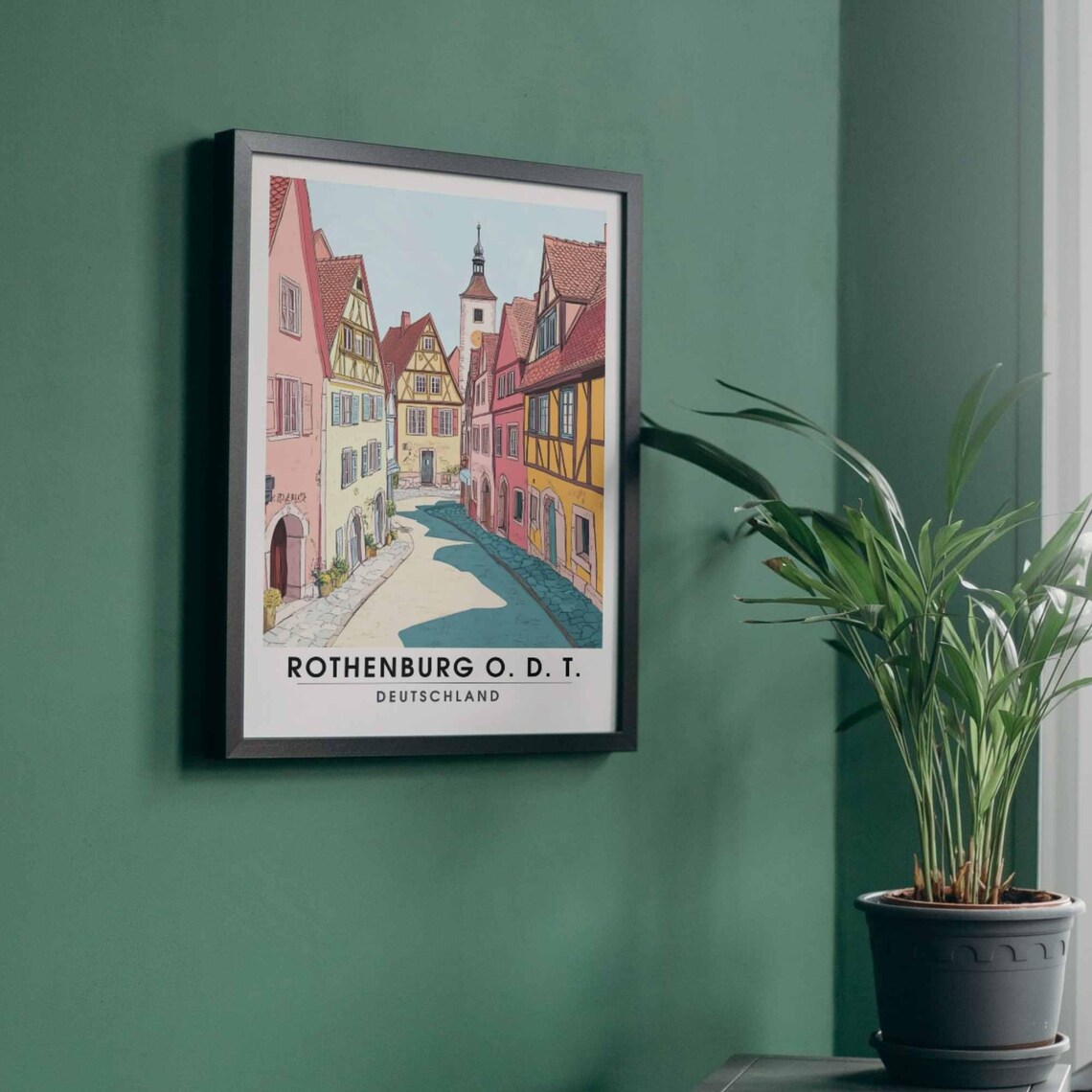 Rothenburg O. D. T. Colorful Old Town Street Germany Travel Poster - Image 4