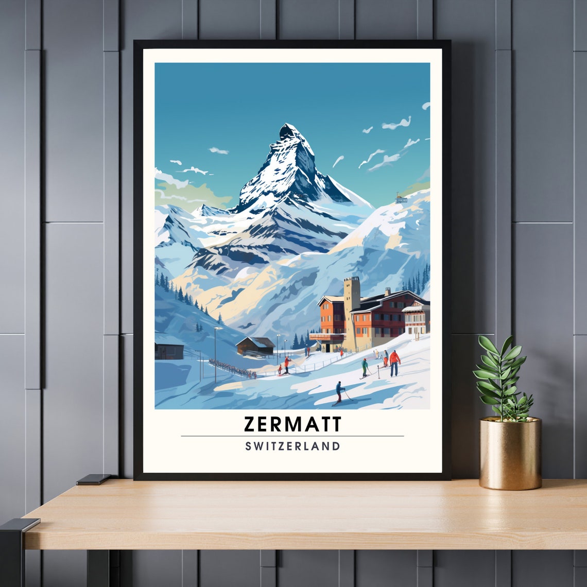 Zermatt Switzerland Matterhorn Ski Resort Village View Poster