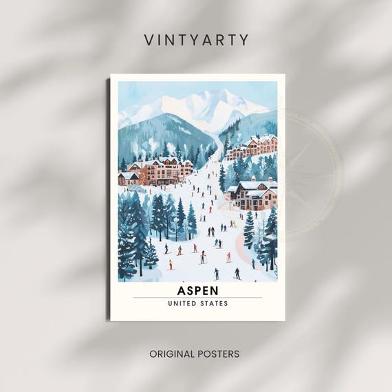 Poster Aspen Usa Ski Colorado Copy