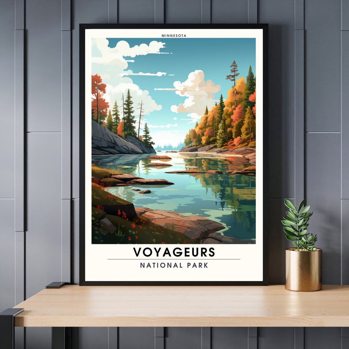 Voyageurs National Park Minnesota Fall Colors Forest Lake Poster