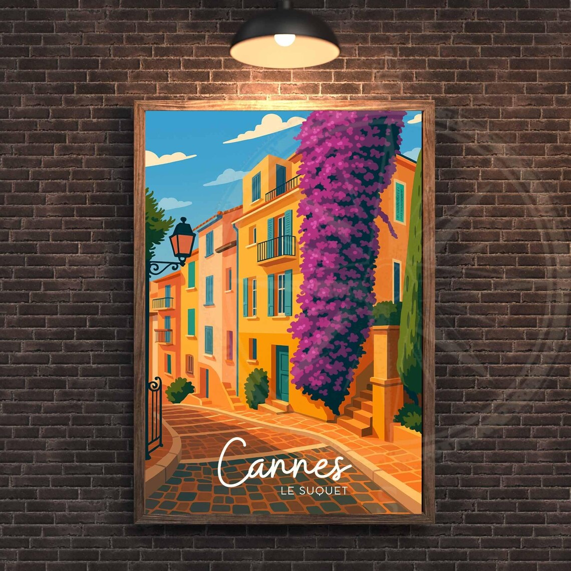 Cannes Le Suquet France Charming Old Town Street Travel Poster