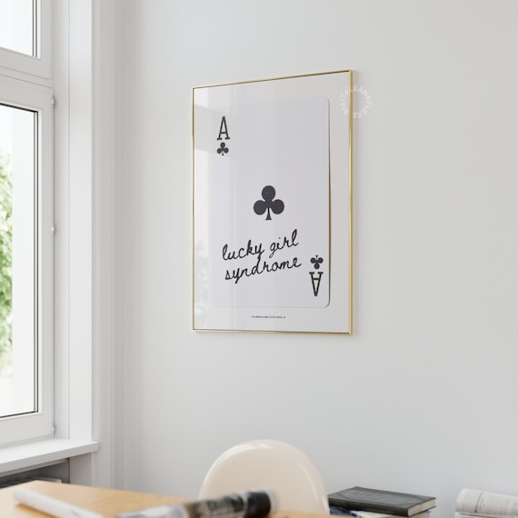Lucky Girl Syndrome Trendy Retro Wall Art Print