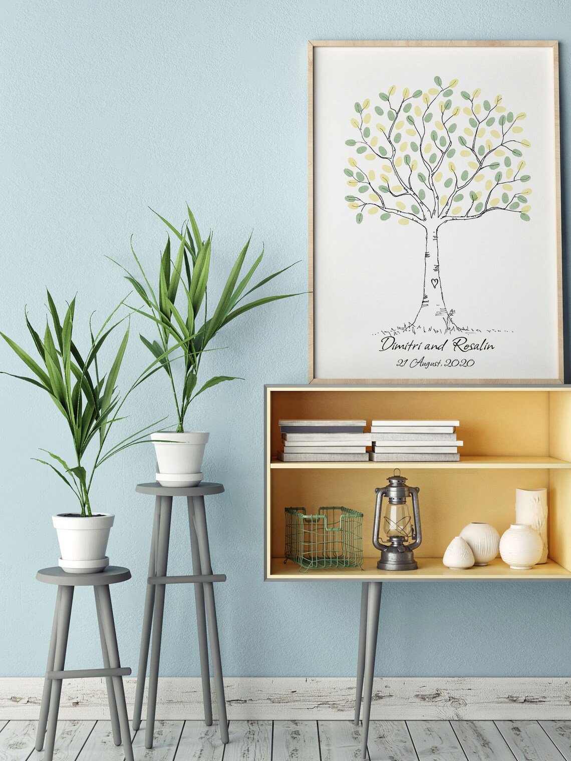 Wedding Fingerprint Tree Guest Book, Custom Sketch Art Print - Image 4
