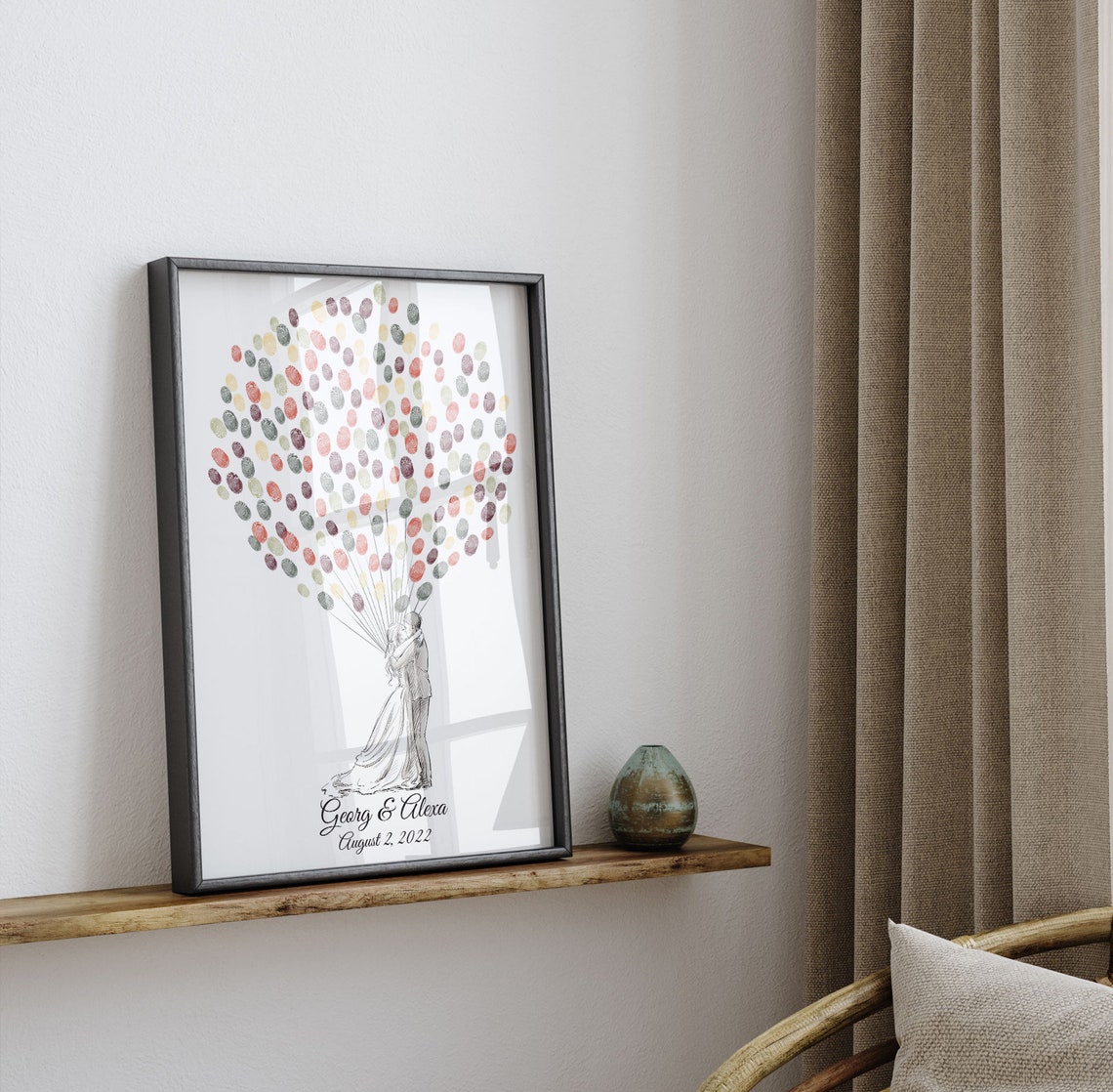 Wedding Fingerprint Balloon Guest Book Poster - Image 2