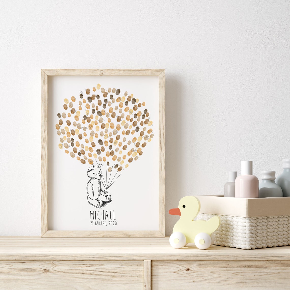 Sketch Bear Guest Book, Custom Baby Shower Art Print - Image 4