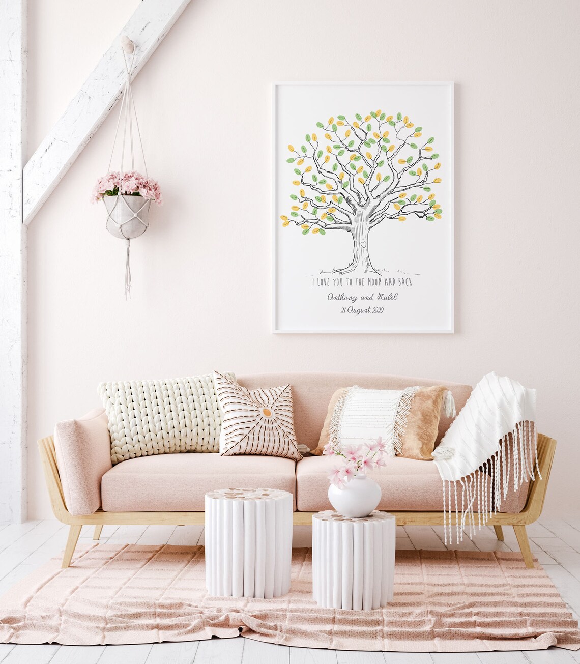 Fingerprint Tree Wedding Guest Book Art Print - Image 3