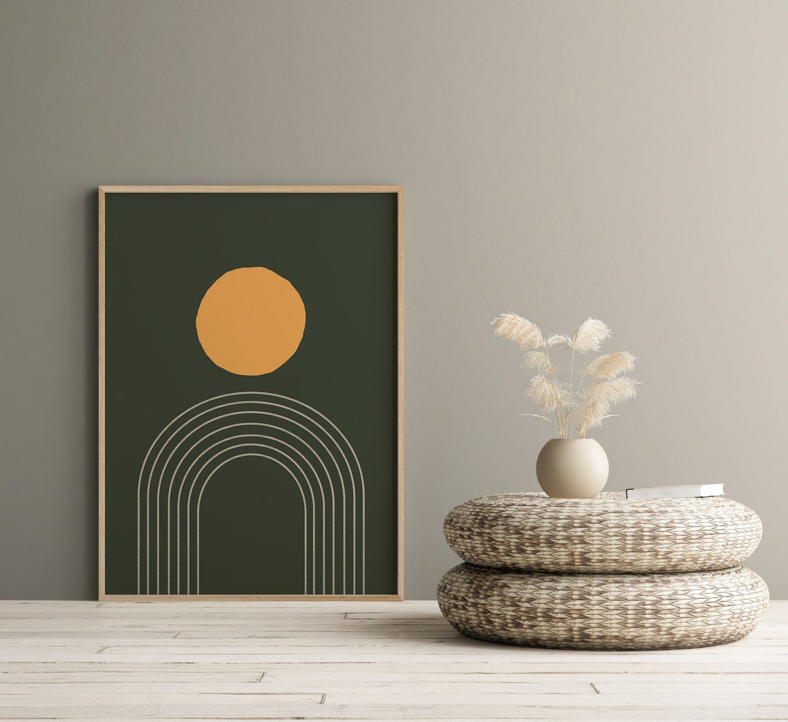 Geometric Abstract Art Scandinavian Room Decor Abstract Shapes Green Poster Modern Abstract Wall Art Instant - Image 4