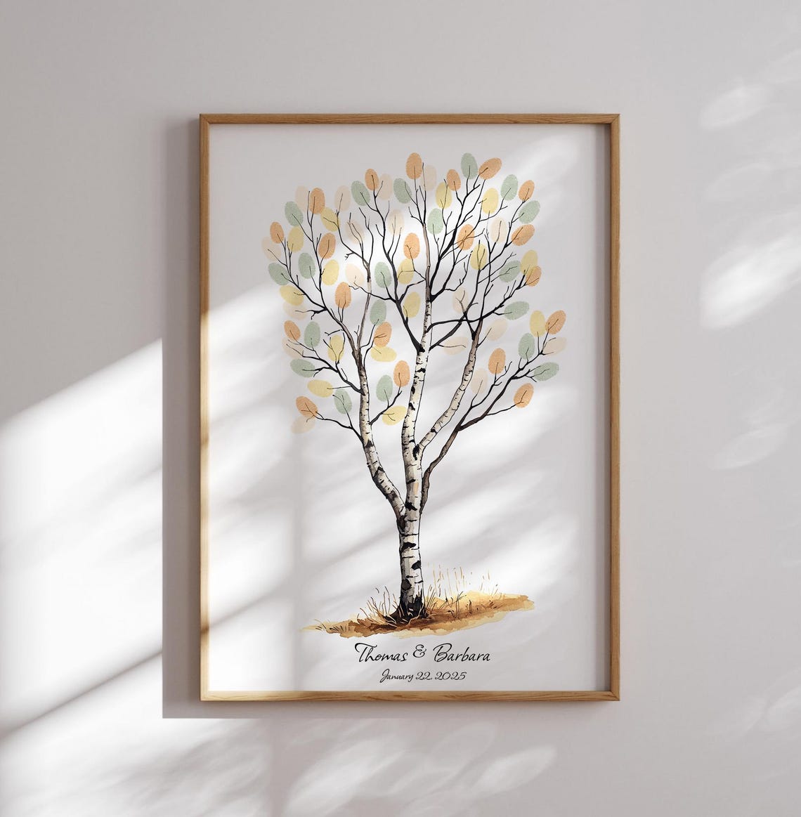 Spring Tree Fingerprint Guest Book Wedding Guestbook Alternative Personalized - Image 2