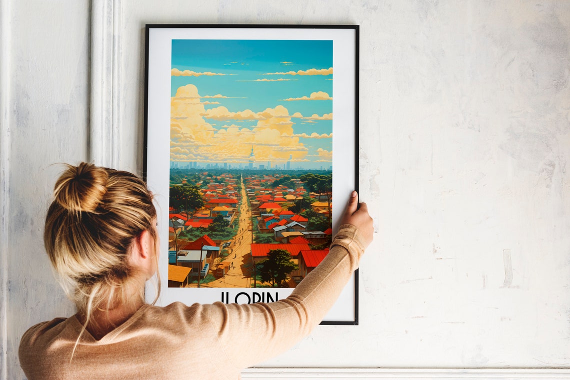 Ilorin Nigeria Red Rooftop Road Skyline Distant Travel Poster - Image 2