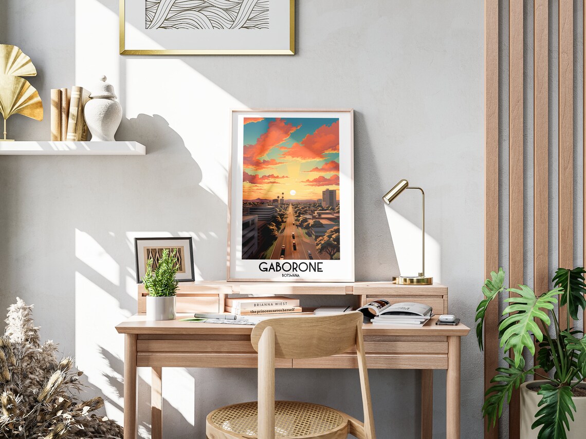 Gaborone Travel Poster, Botswana Africa Home Decor - Image 3