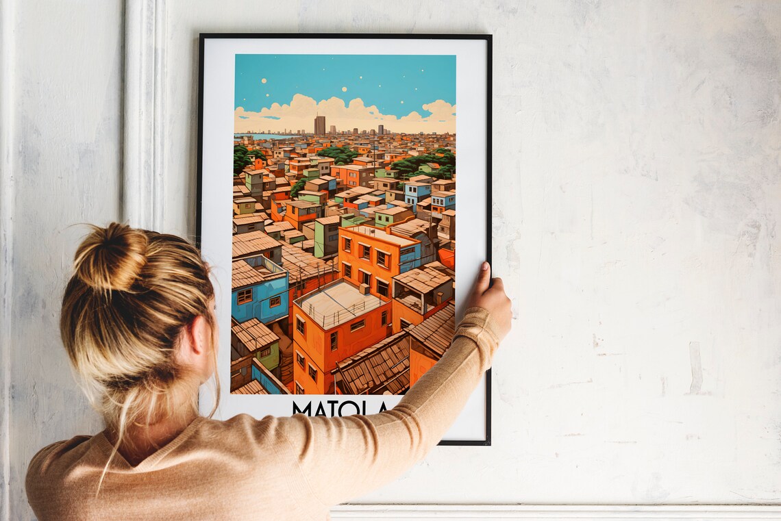 Matola Mozambique Colorful City Neighborhood Travel Art Poster - Image 2