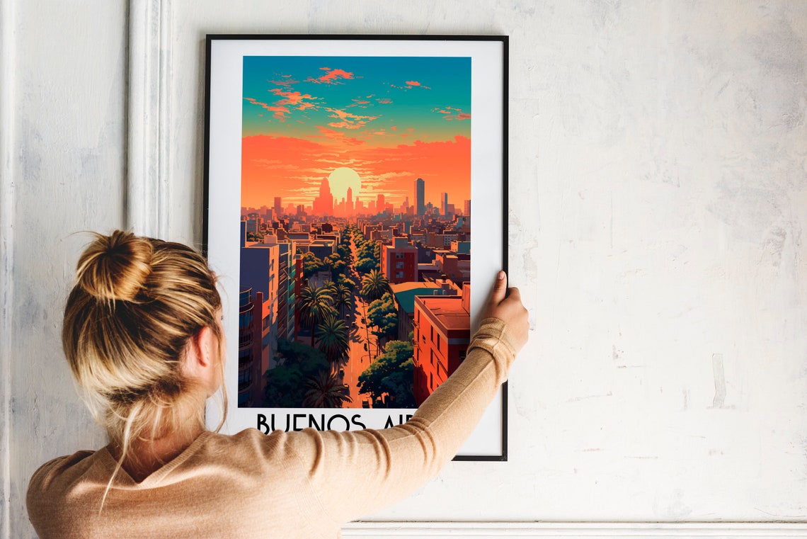 Buenos Aires Sunset City Skyline Argentina Capital Travel Poster - Image 2