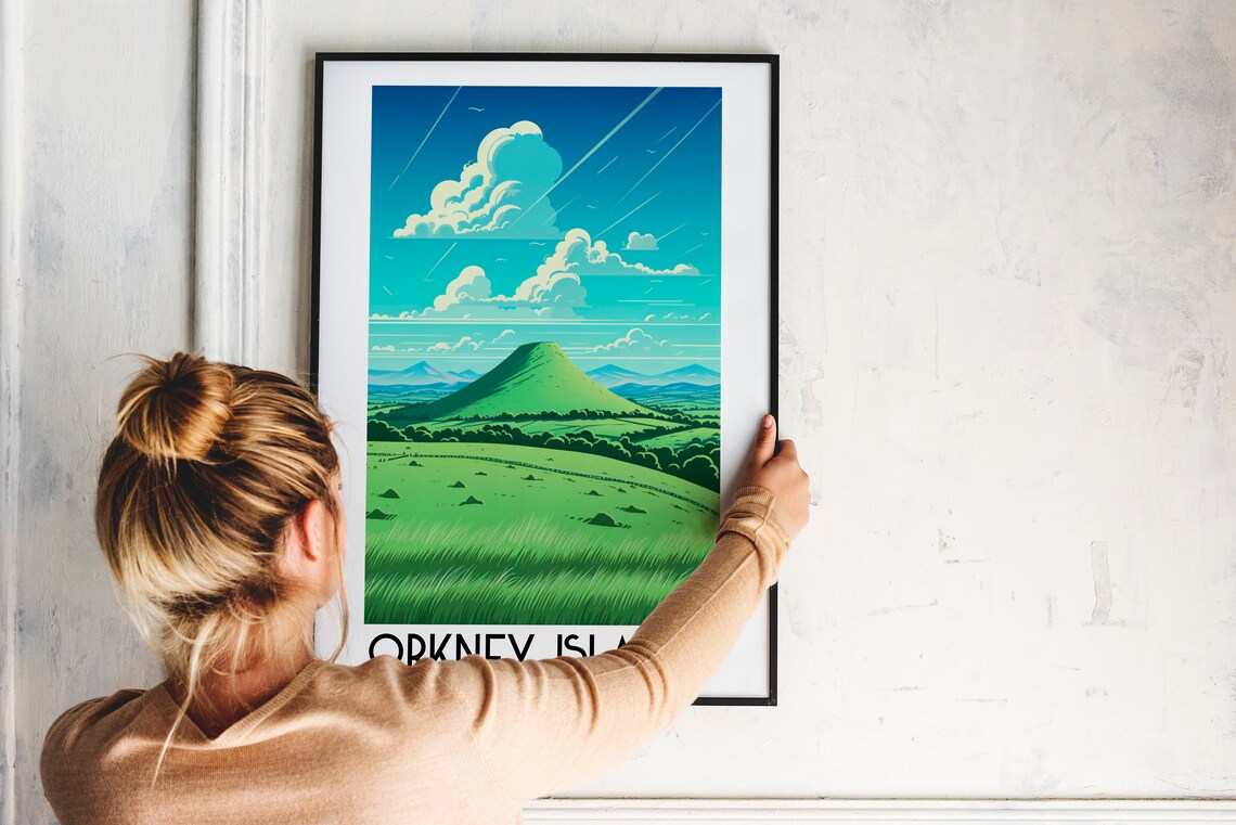 Orkney Islands Scotland Green Hills Big Skies Nature Travel Poster - Image 2