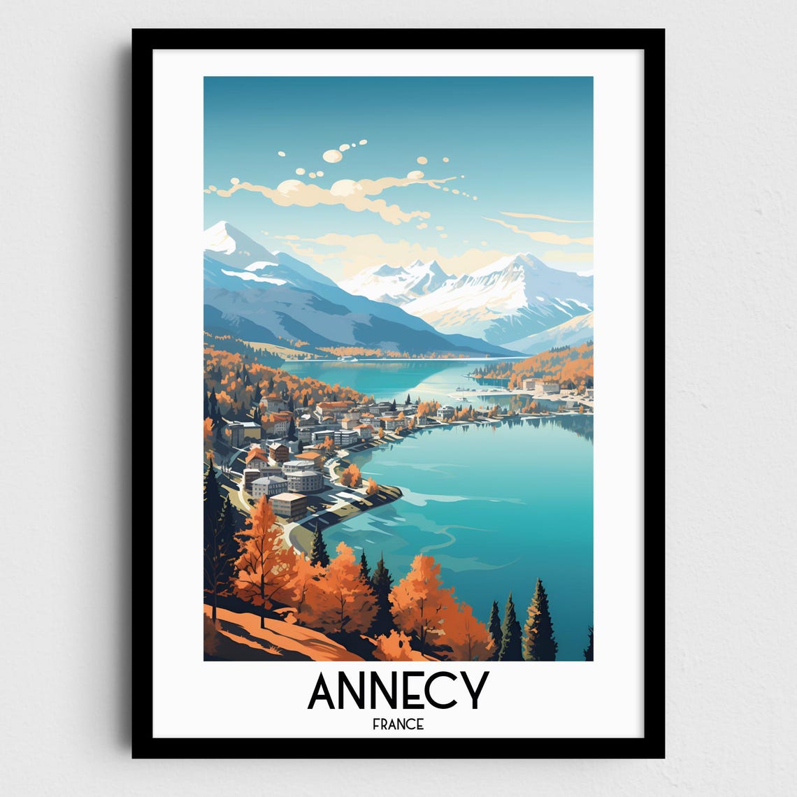 Annecy Travel Wall Art France Painting Gifts Europe Home Decor Prints Posters Handmade Art French