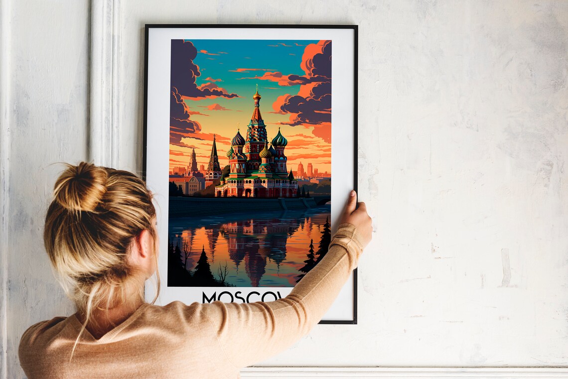 Moscow Travel Poster, Kremlin Europe Home Decor - Image 2