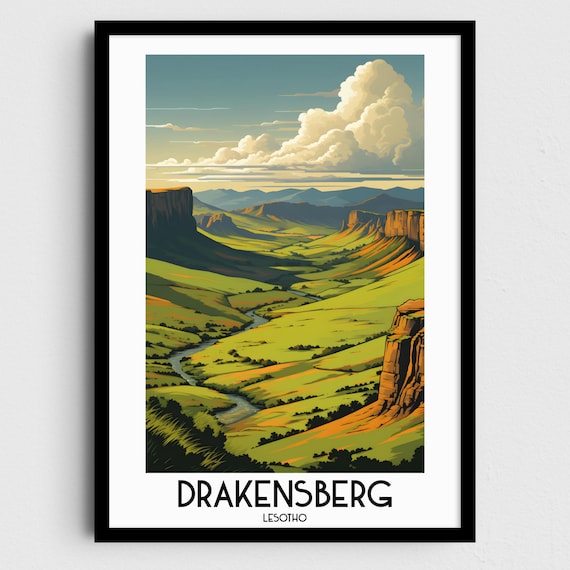 Drakensberg Travel Wall Art Lesotho Painting Gifts Africa Home Decor Prints Posters Handmade Art