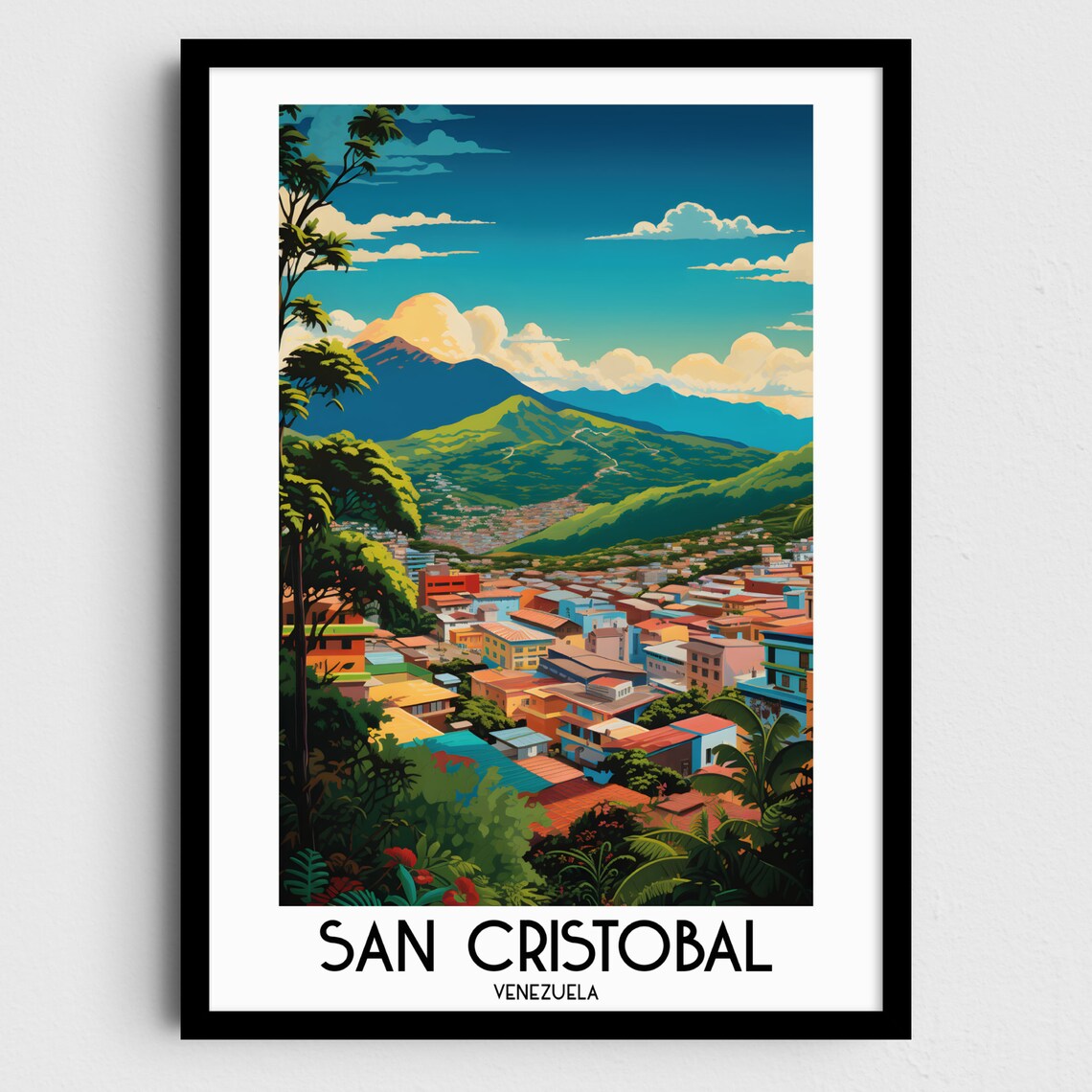 San Cristobal Travel Poster, Venezuela Home Decor