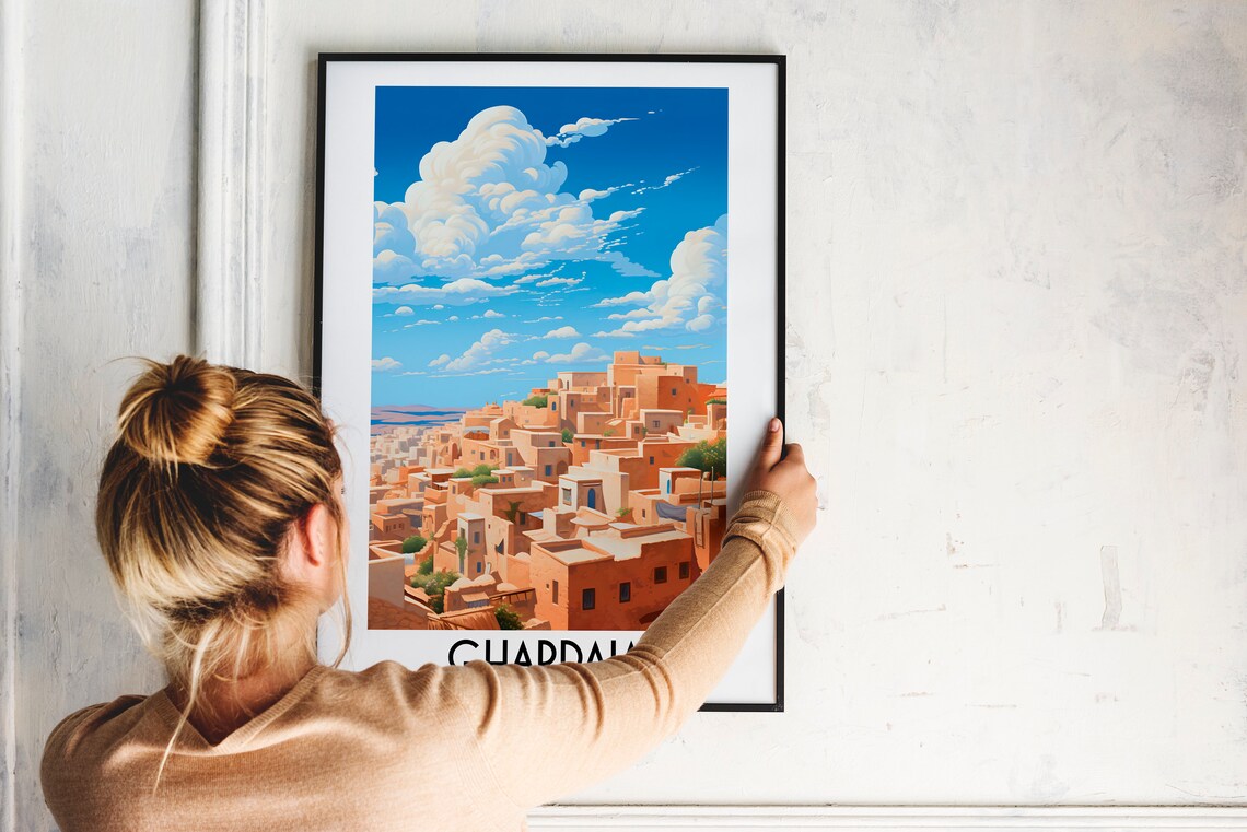 Ghardaia Desert Old Town Sandstone Houses Algeria Travel Poster - Image 2