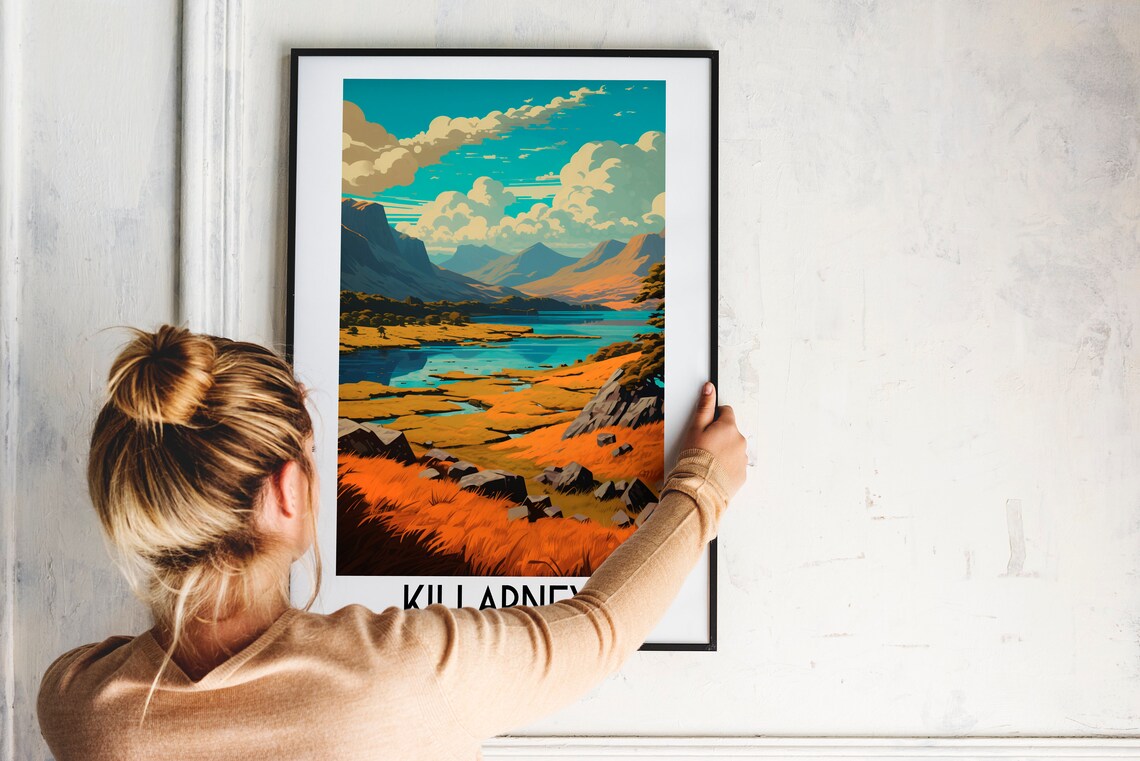 Killarney Ireland Autumn Lake Mountain Golden Landscape Travel Poster - Image 2