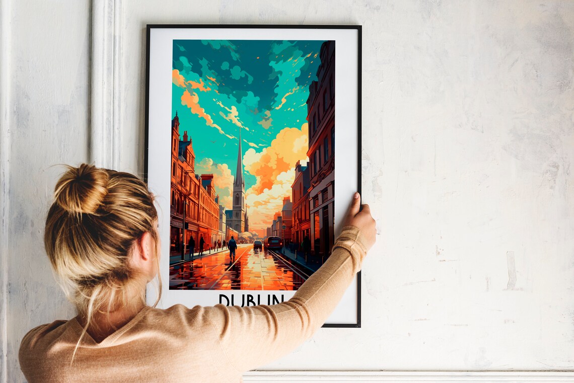 Dublin Travel Poster, Ireland Europe Home Decor - Image 2