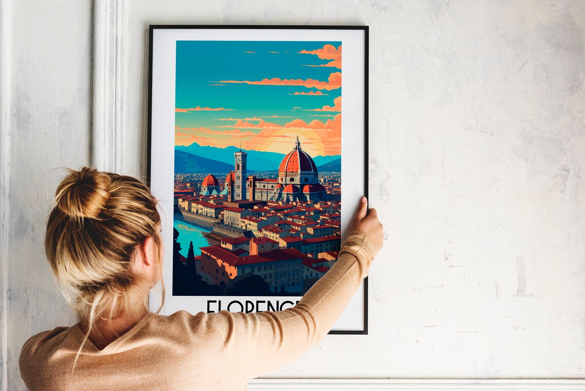 Florence Travel Poster, Italy and Tuscany Decor - Image 2