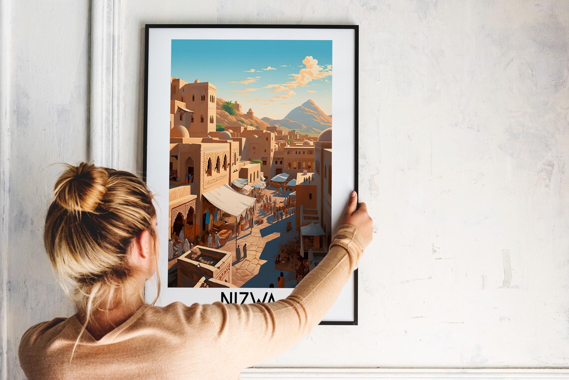 Nizwa Travel Poster, Oman Middle East Home Decor - Image 2