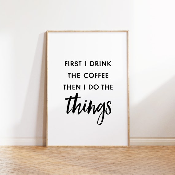 Vintage Coffee Bar Decor Kitchen Art Coffee Bar Prints Printable Quote Poster Coffee Station Sign Wall Art