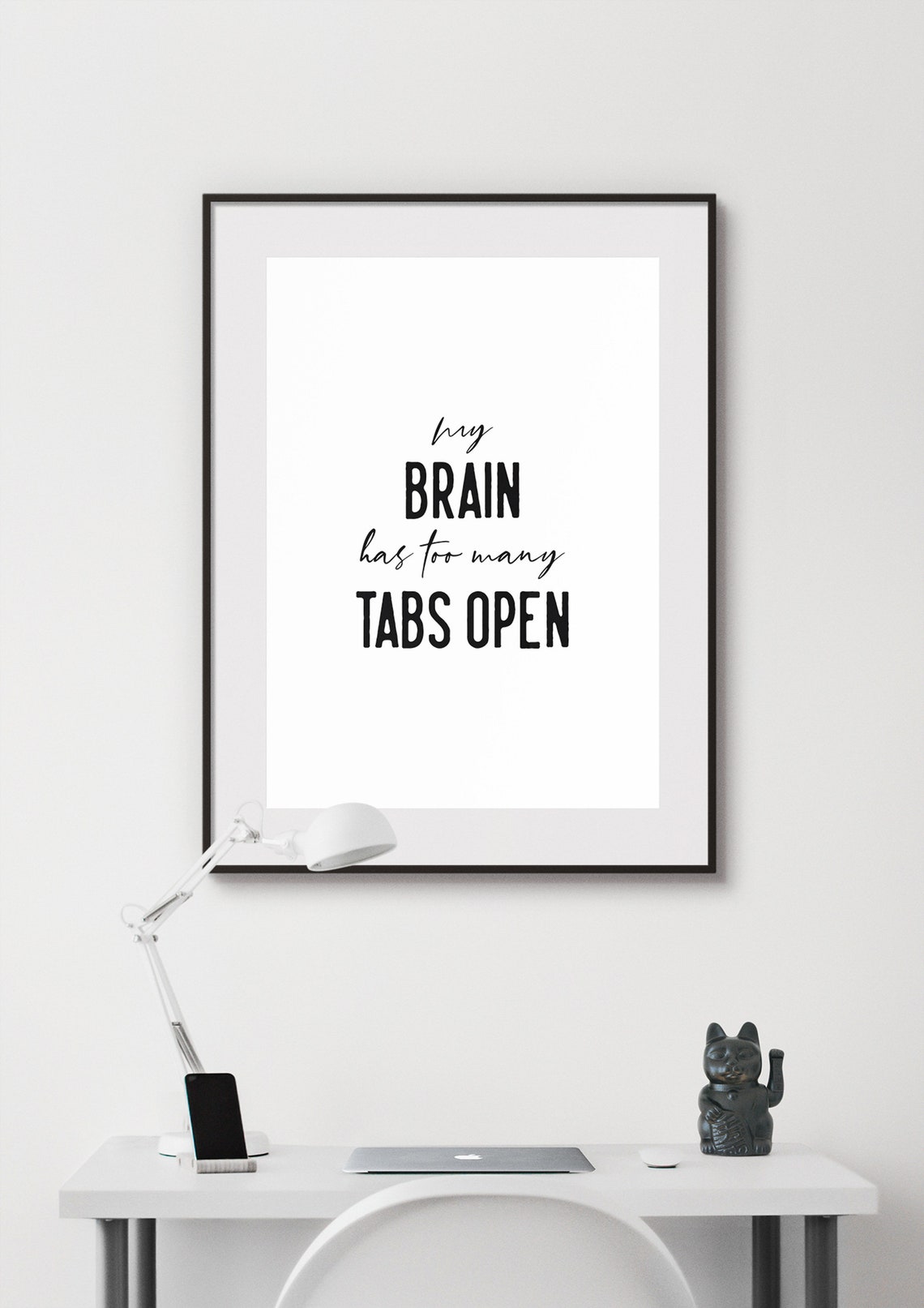 My Brain Has Too Many Tabs Open Funny Office Humor Wall Poster - Image 3