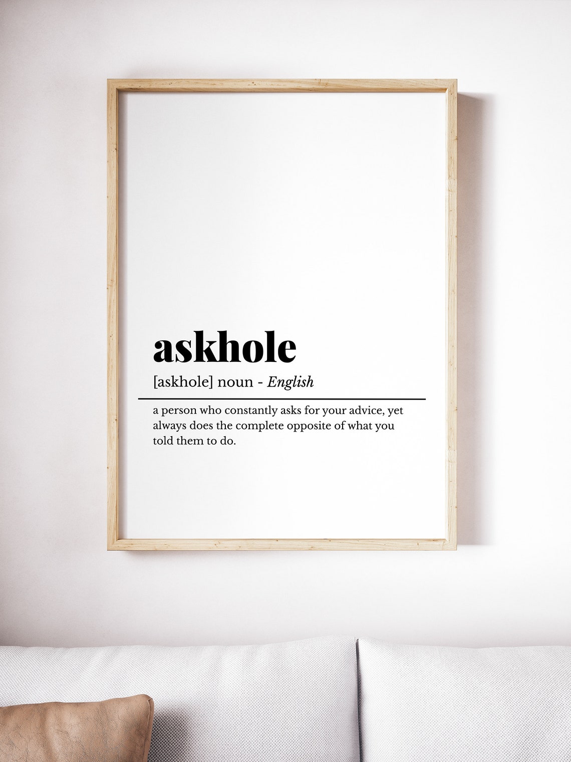 Askhole Funny Definition Poster Sarcastic Office Humor Wall Decor - Image 5