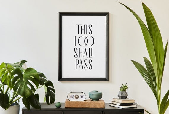 Bible Verse Wall Art This Too Shall Pass Motivational Poster Therapy Office Decor Christian Wall Art Mental Health Art Quotes Wall Art