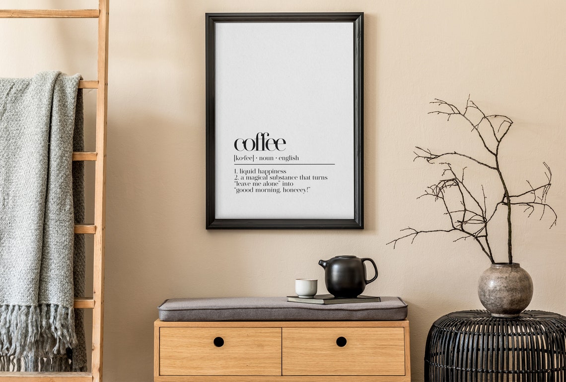 Funny Coffee Dictionary Definition Liquid Happiness Quote Poster - Image 5