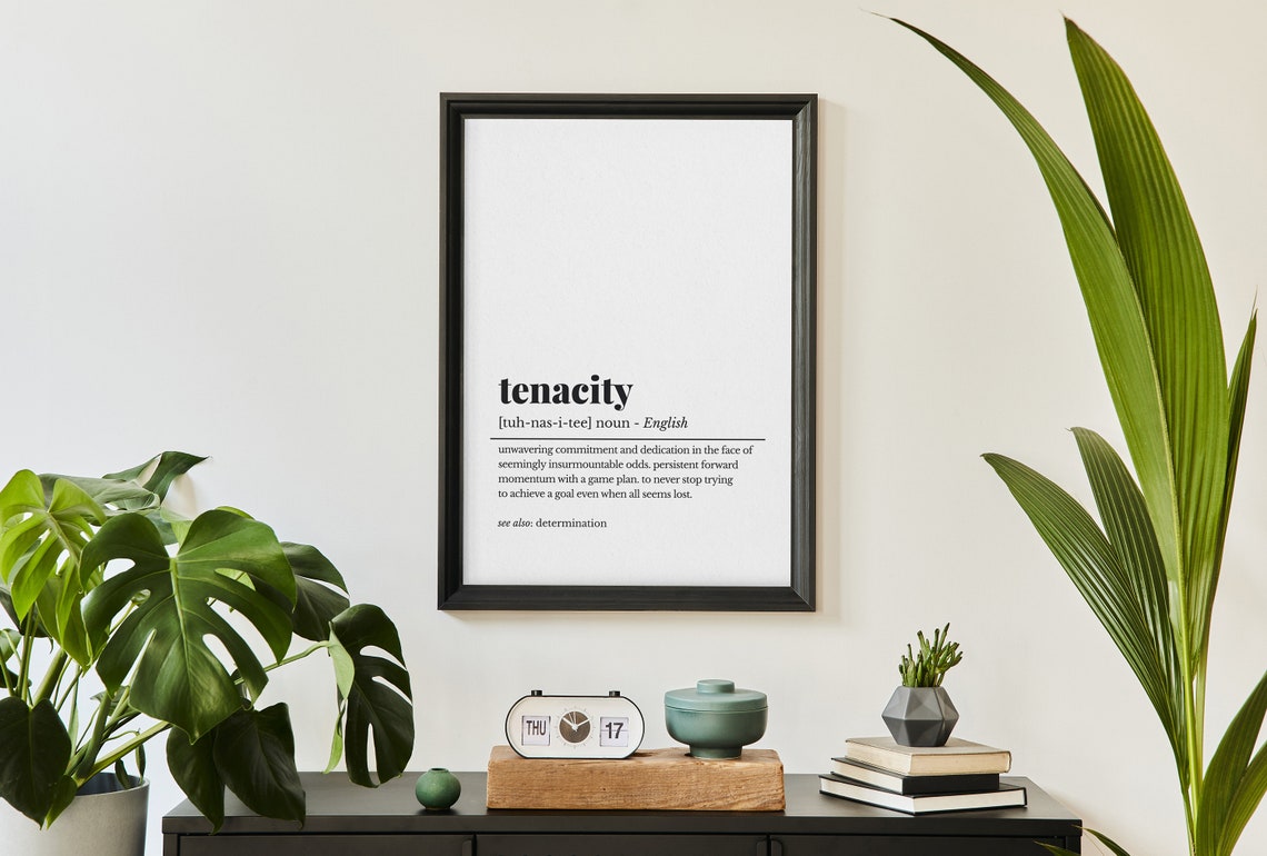 Tenacity Definition Noun Classic Dictionary Typography Poster Gift - Image 4