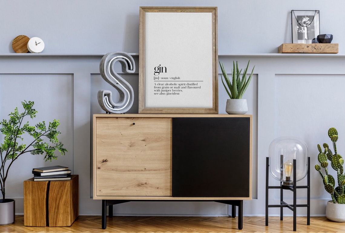 Gin Dictionary Definition Juniper Spirit Bar Cart Quote Poster - Image 3