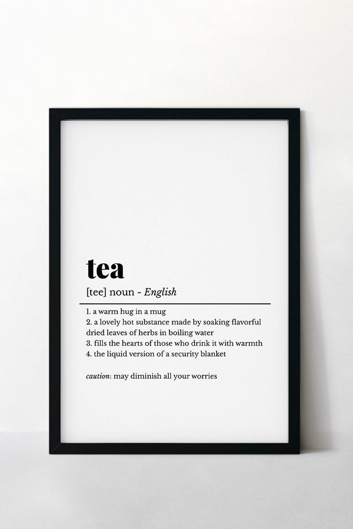 Tea Funny Dictionary Definition Warm Hug in a Mug Quote Poster - Image 2