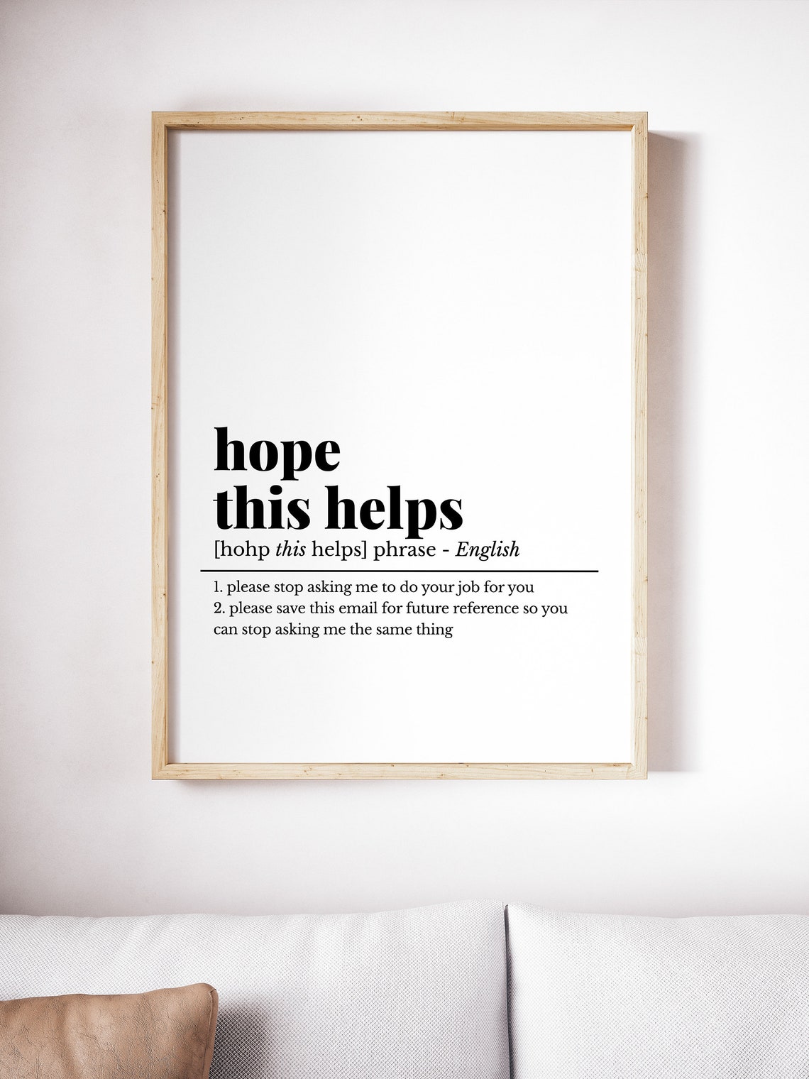 Hope This Helps Funny Office Email Definition Phrase Humor Poster - Image 5