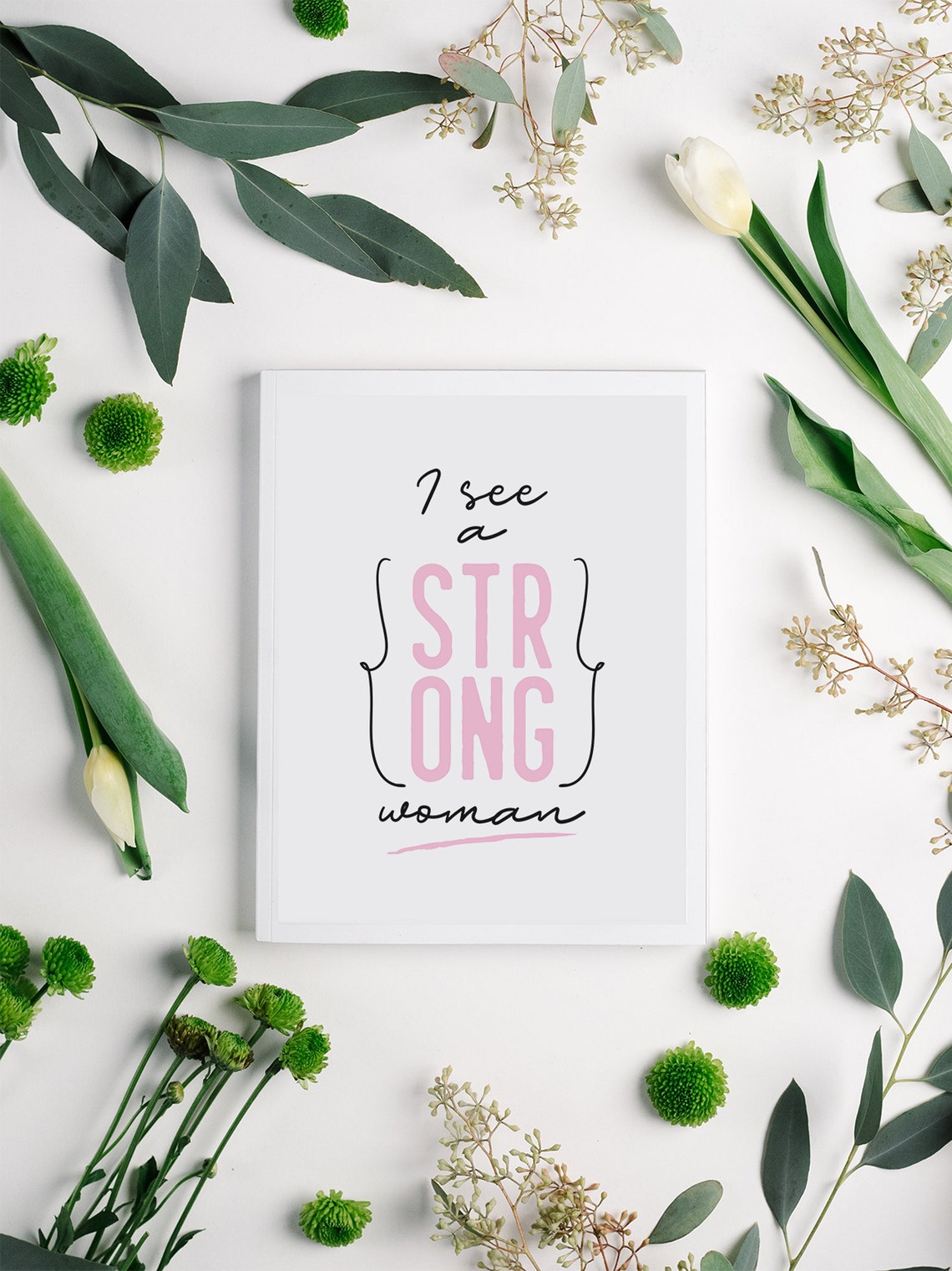 I See A Strong Woman Pink Typography Affirmation Quote Poster - Image 5