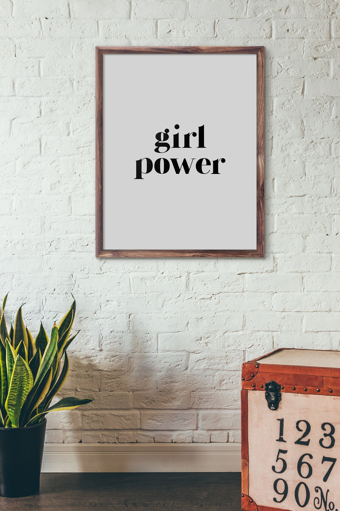 Girl Power Typography Black And White Minimalist Feminist Wall Poster - Image 4