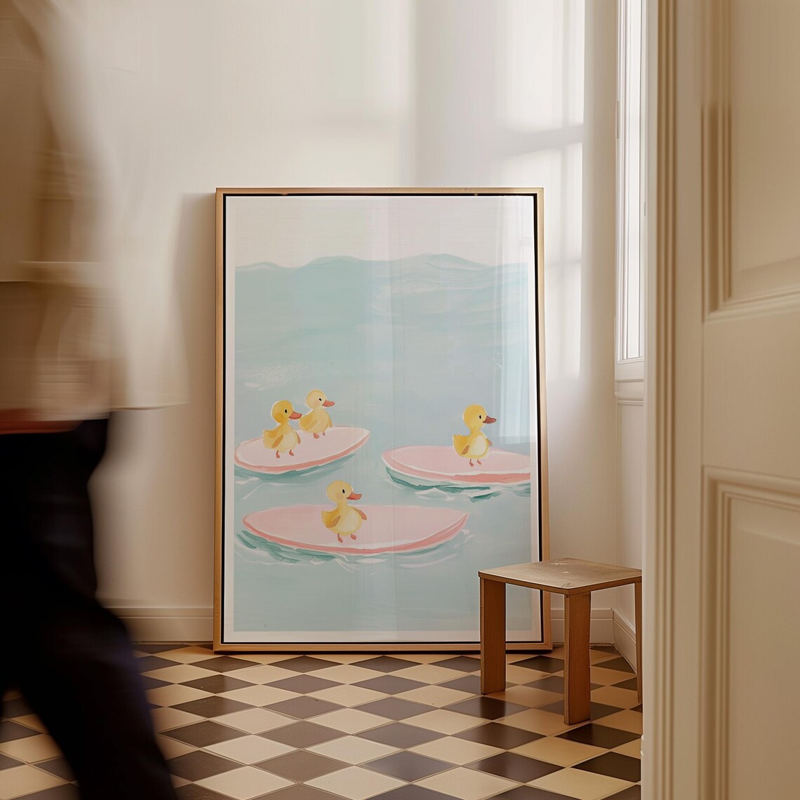 Duckling Nursery Vintage Duck Poster, Cute Baby Room - Image 2