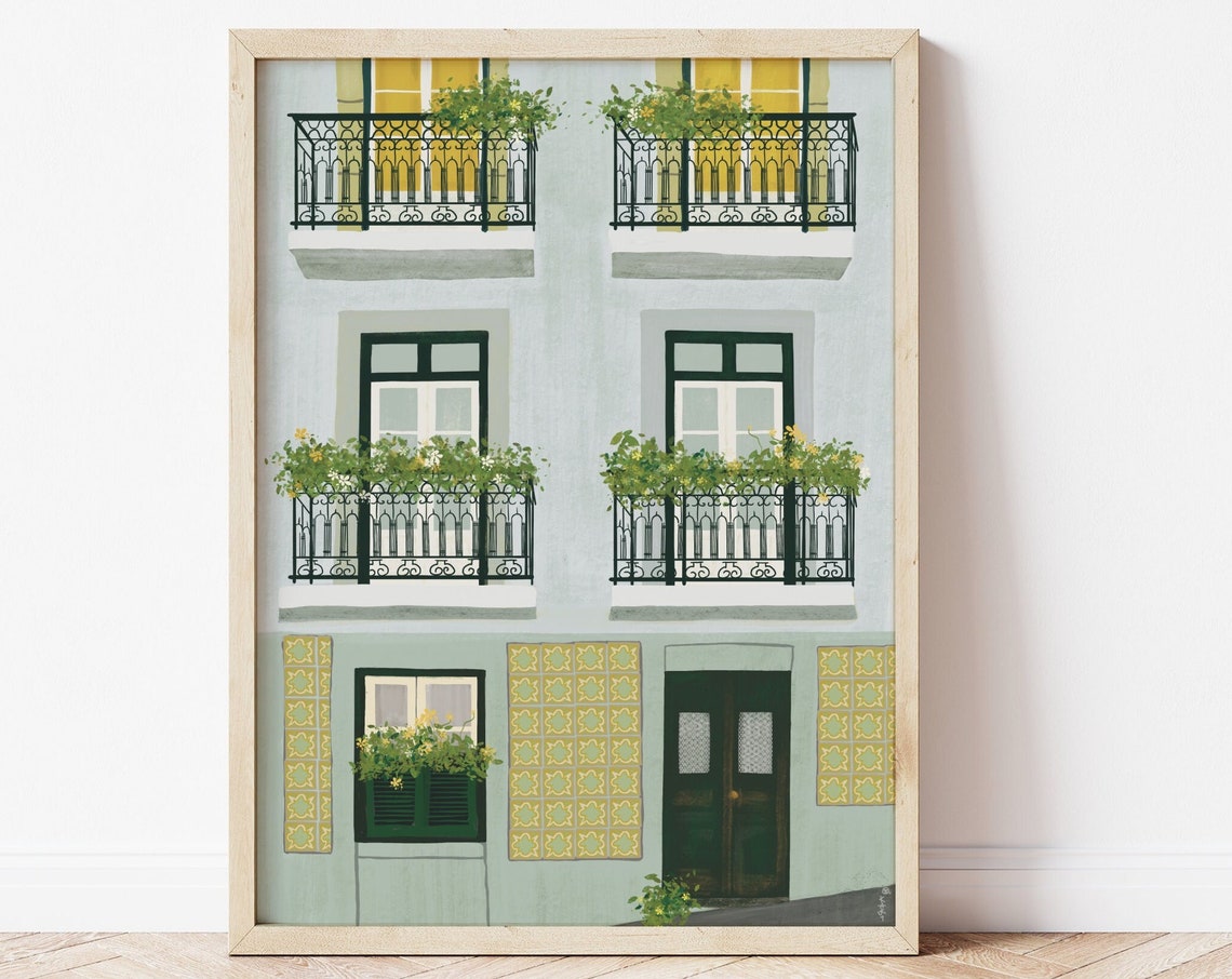 Portugal Illustration Lisbon Print Lisbon Illustration Porto Print Portugal Art Print Portugal Travel Poster Portugal Wall Art