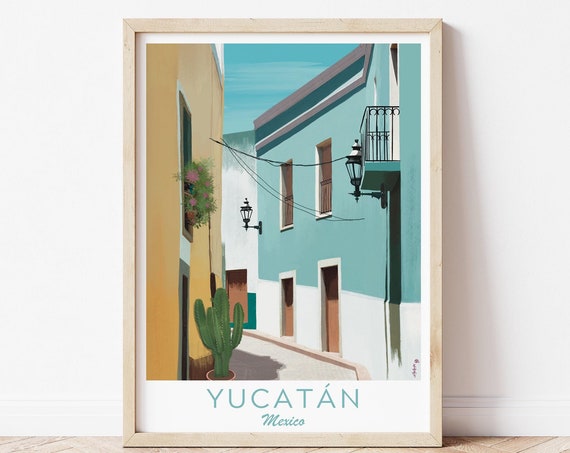 Yucatn Mexico Mexico Illustration Poster Mexico Art Print Mexico Travel Print Mexico Illustration Tulum Illustration Mexico Drawing