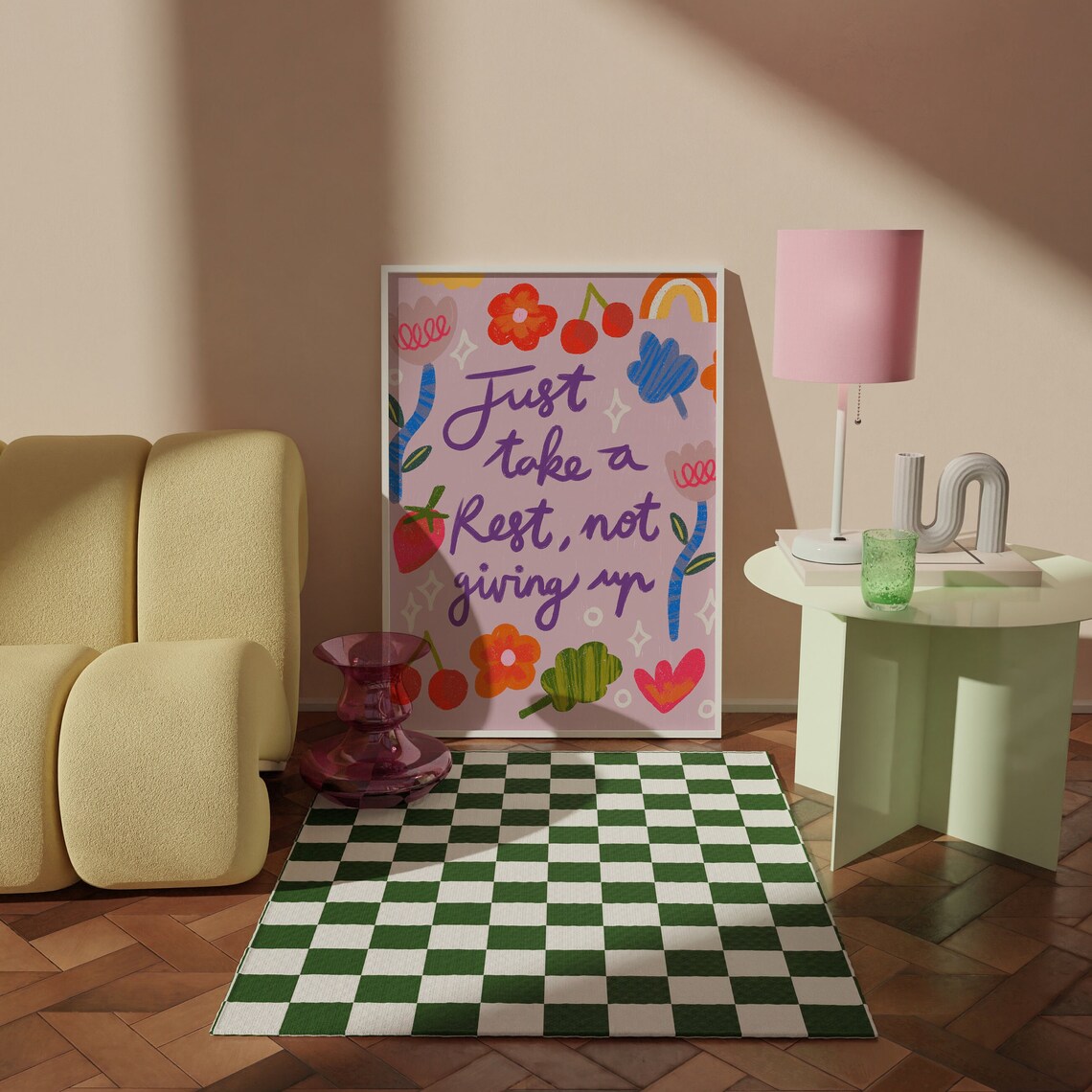 Motivational Typography Poster Colorful Self Love Wall Art