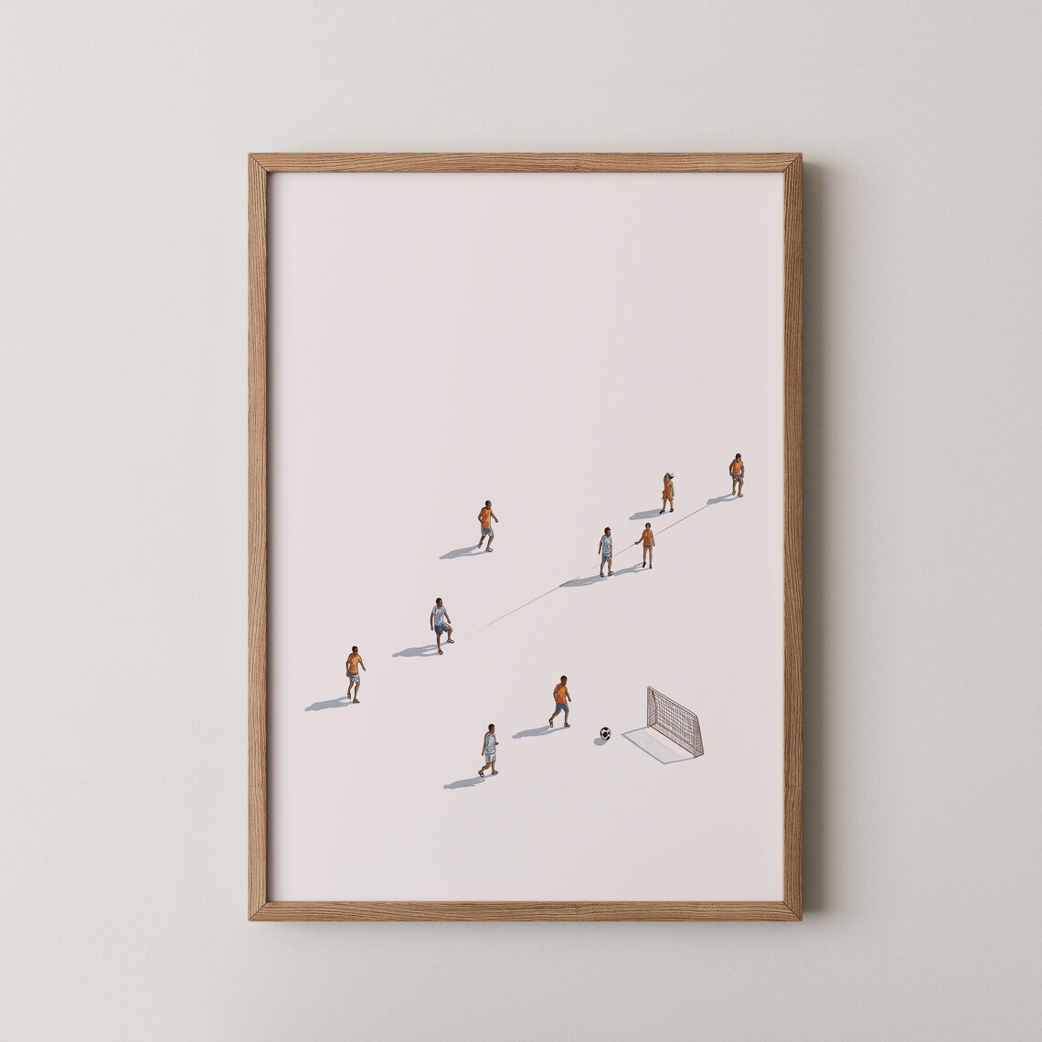Minimalist Soccer Players Art Print, Modern Decor